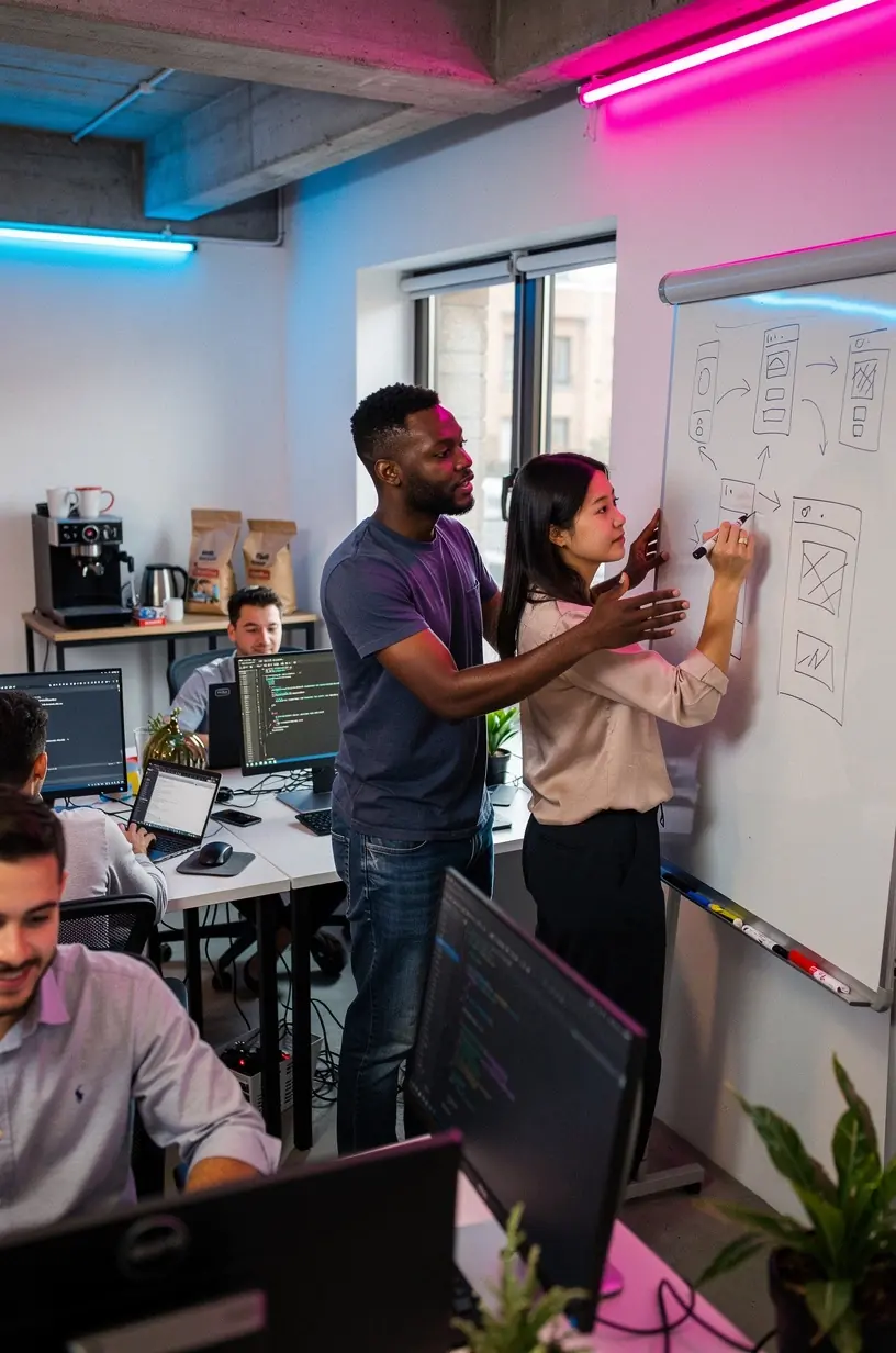 Smart city concept with IoT technology integration.